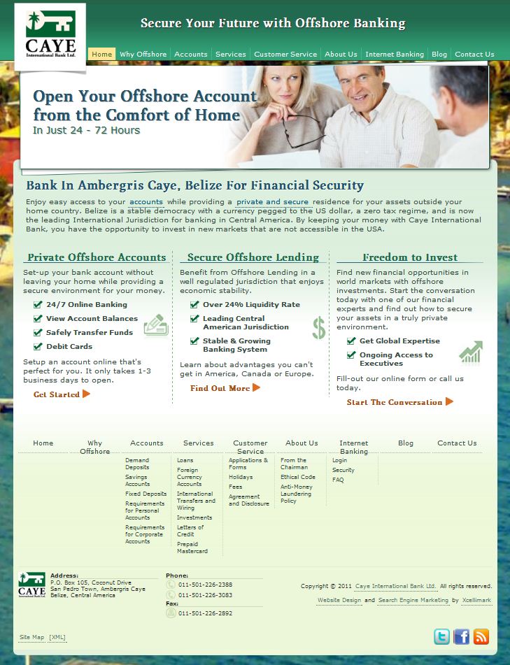 Caye Bank New Home Page
