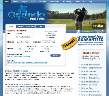 Orlando Travel Hotels Website