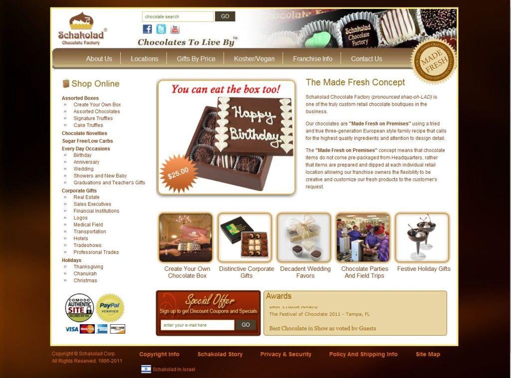 Schakolad Chocolate Factory New Home Page Design