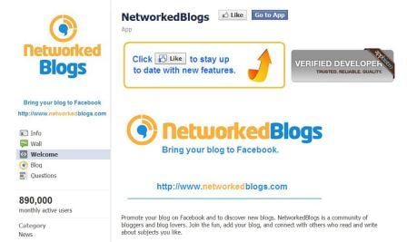 Networked Blogs Facebook App