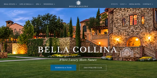 Bella Collina Homepage Design