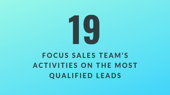 Focus Sales Team’s Activities on the Most Qualified Leads