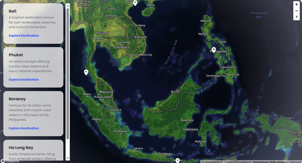 Immersive Travel Experience Interactive Map