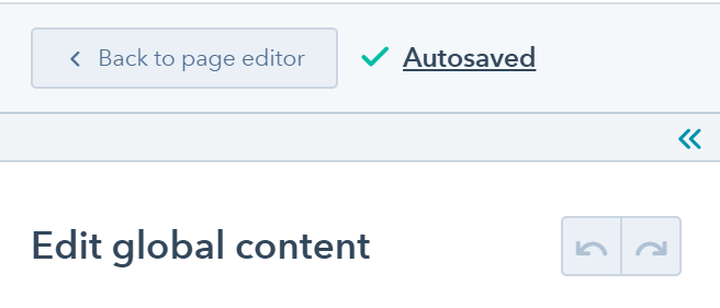 Back to Page Editor in HubSpot