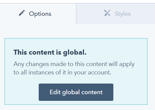 Edit Global Content in HubSpot