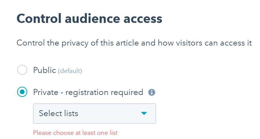 Private Knowledge Base Articles in HubSpot