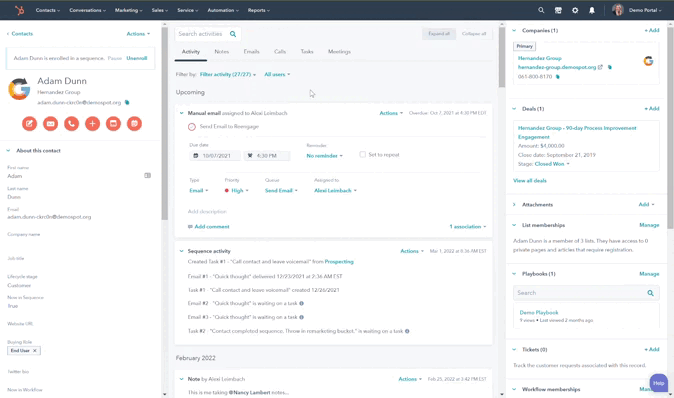 CRM Hub Recording - Contact Record and Notes