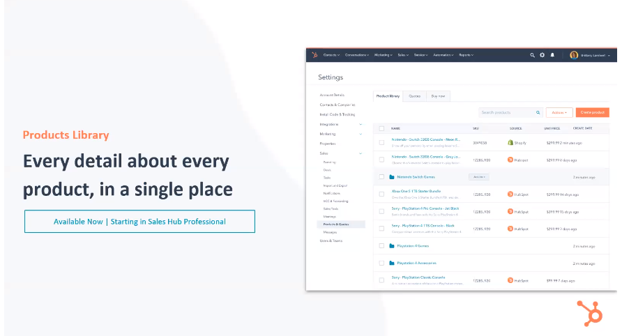 HubSpot Sales Hub Product Library - Xcellimark Blog